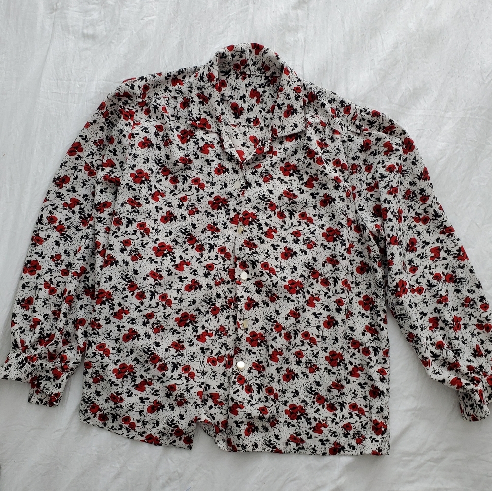 Red Flower Blouse - image 1
